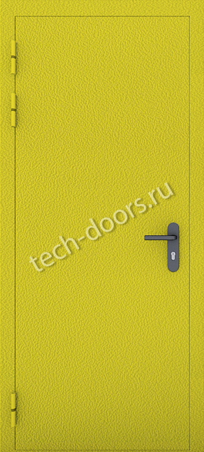 Противопожарная однопольная дверь желтая 880x2050 ei-60