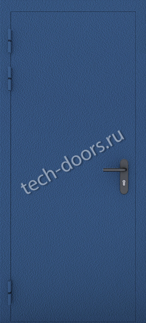 Противопожарная однопольная дверь синяя 780x2050